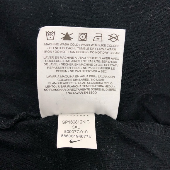 Nike Black Athletic Cut Short Sleeve Tee, Size 3XL - Picture 6 of 6